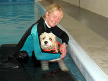 Our hydrotherapist swimming with a patient